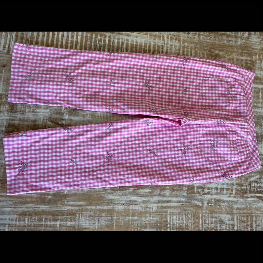 Size 6 Crop Pants w/pockets White Label Lilly Pulitzer Pink/White Gingham